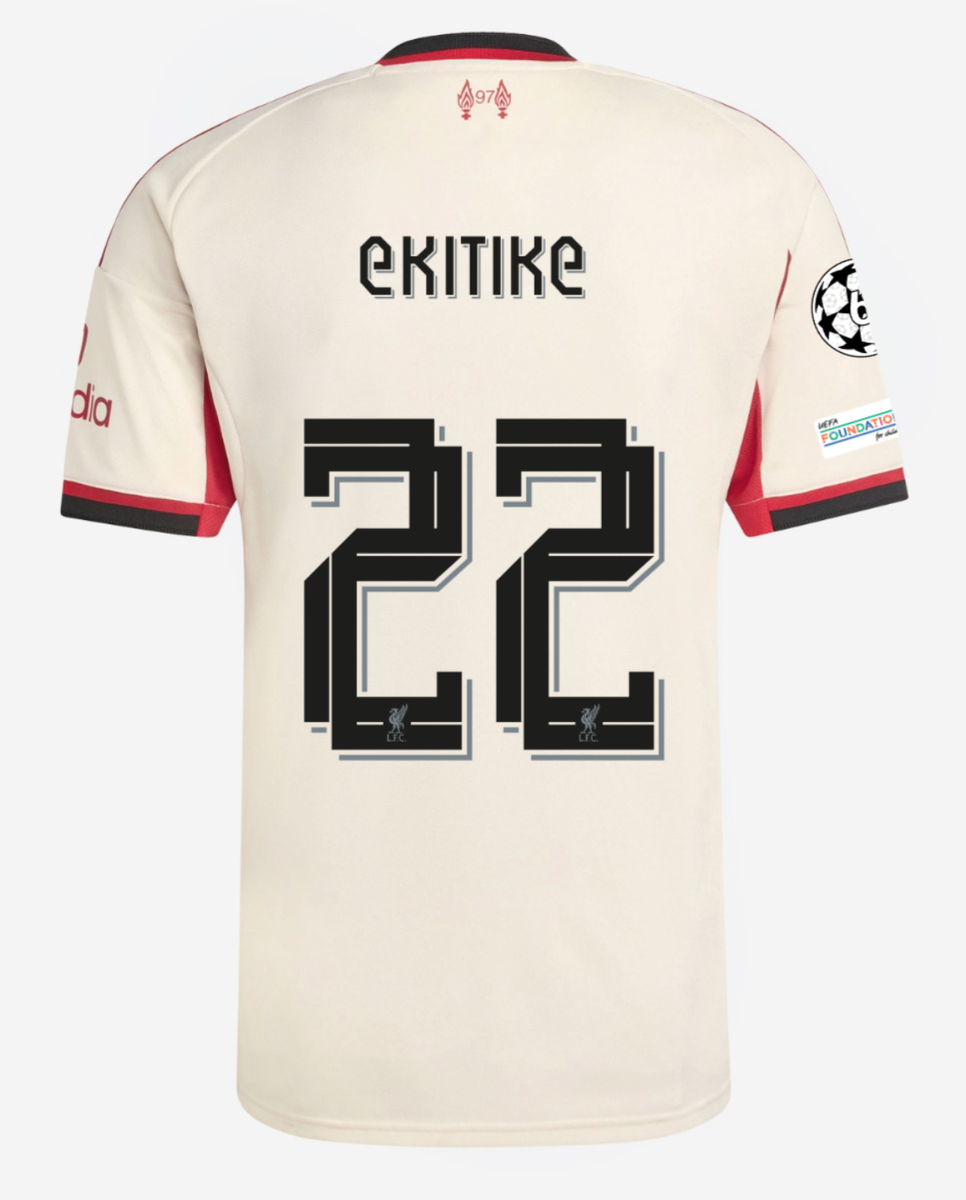 2025/26 Adidas Liverpool FC Authentic #22 EKITIKE UCL Away Soccer