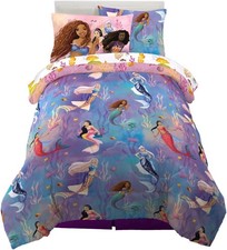 Disney Little Mermaid Ariel Twin Bedding Super Soft Comforter and Sheet 5pcs Set