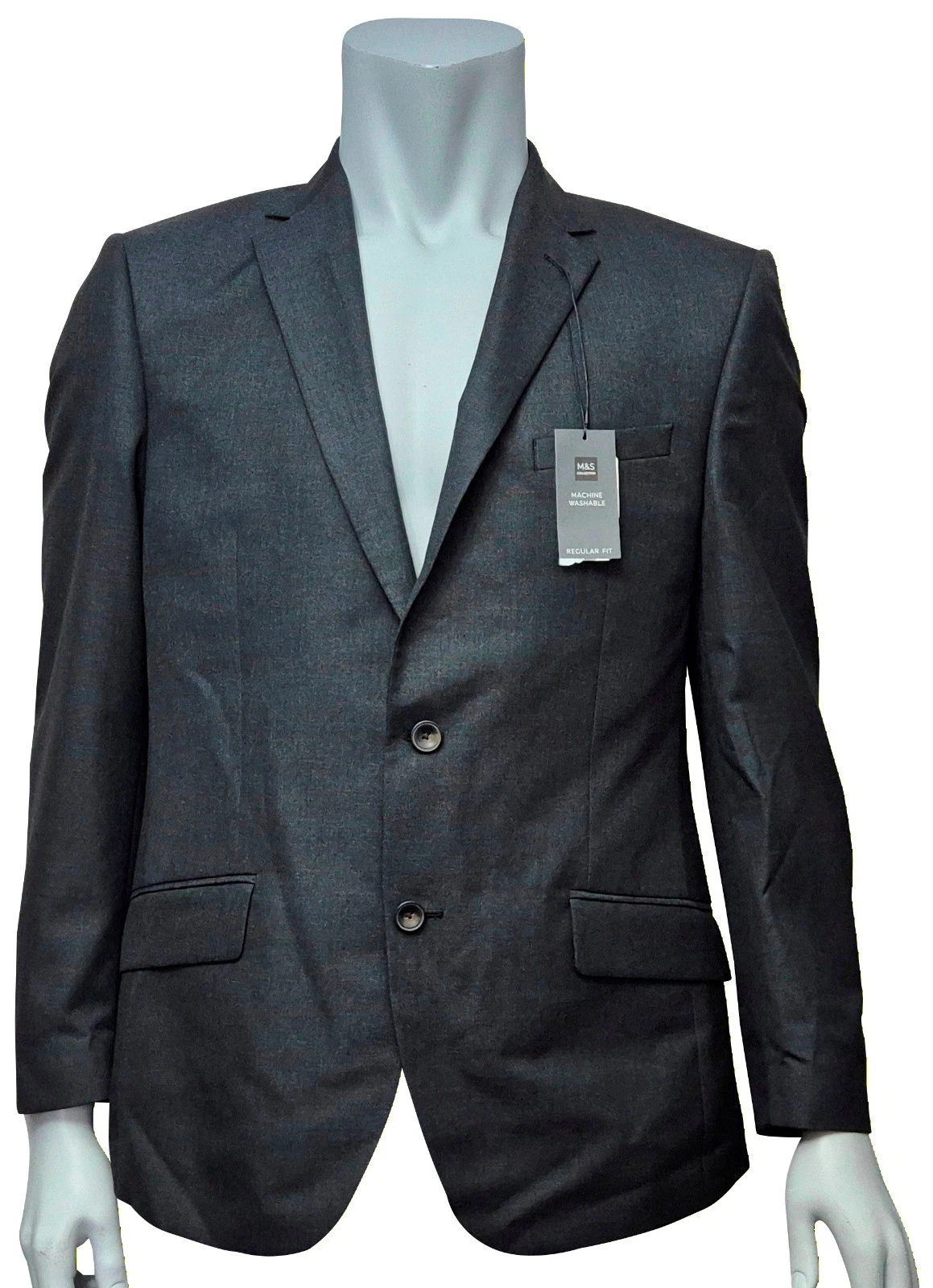 MARKS & SPENCER Mens Lovely Regular Fit Charcoal Polyester Suit Jacket