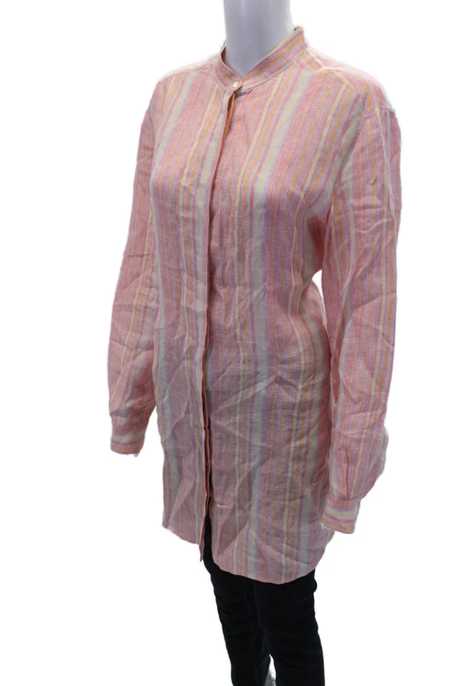 Blusa Max Mara Mujer Manga Larga Cuello Abotonado Rayas Multi Talla 12 Foto 2 de 4