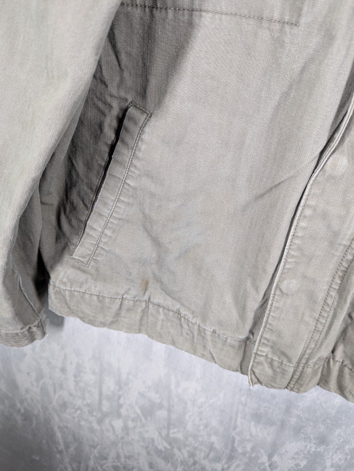 Levi's Field Jacket XL Canvas Lined Hood Olive Military Y2K Button Detailing image 6