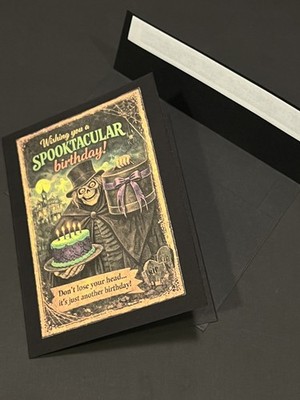 Haunted Mansion Hatbox ghost Birthday Card  4.25  x 5.5  with envelope 