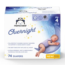 Brand - Overnight Baby Diapers with Leak Protection, Fragrance-, Size 4, 74 C...