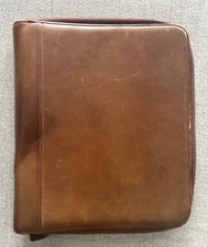 Vtg Day Timer Folio Genuine Leather