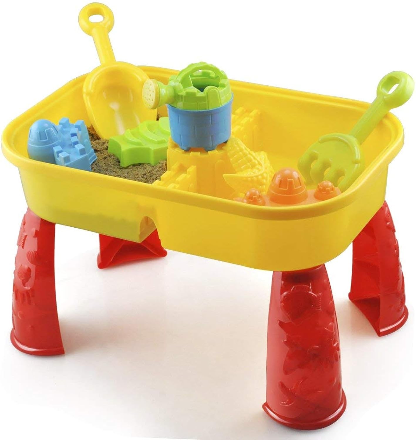 KandyToys Sand and Water Table with Lid Accessories Kids Outdoor Play Garden