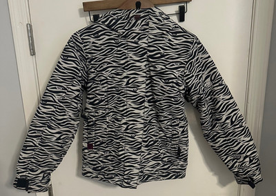 Girls Roxy Ski Jacket - Balck and White - Medium