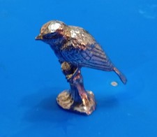 Solid Metal Figure Of A Bird Perched On A Metal Stand Approx 10cm Tall