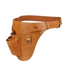 Leather Florist Tool Belt Pouch 3-Pocket Adjustable for Gardening Carpenter