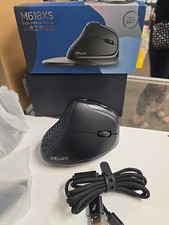 DELUX Seeker Ergonomic Mouse Wireless, OLED Screen, 6 Buttons  Thumb Wheel, Qui