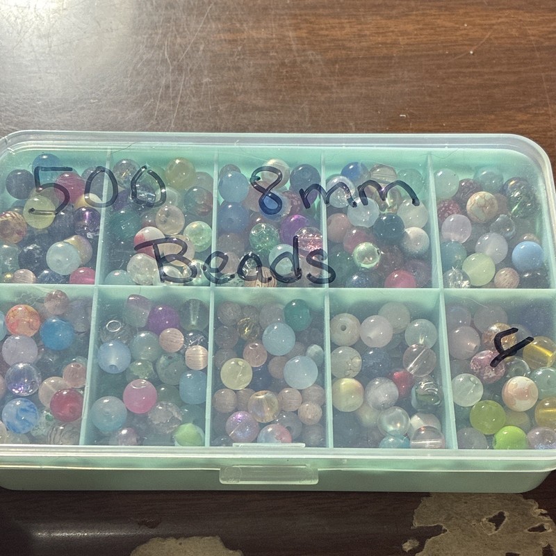 Multicolor Round Loose Beads 8mm, Assorted Mixed Colors Bulk Lot 500+