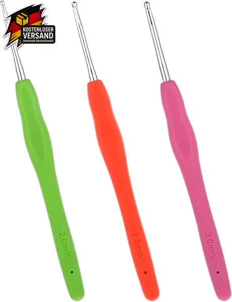 HäKelnadel Set 3 StüCk Ergonomisch Rutschfest FüR AnfäNger & Profis-image