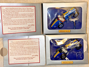 SCARCE, MORE FUN WITH SCHYLLING, Two #2 & #7 BLUE RACE CARS in the boxes