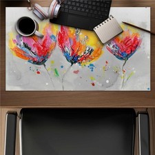 Begin Home Decor C1DM1424U6OHPM 14 x 24 in. Four Colored Flowers Gaming Desk ...