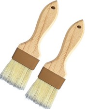 Pastry Basting Brush Set 2 Pack 2 Inch Boar Bristle Wood Handle Food Grade