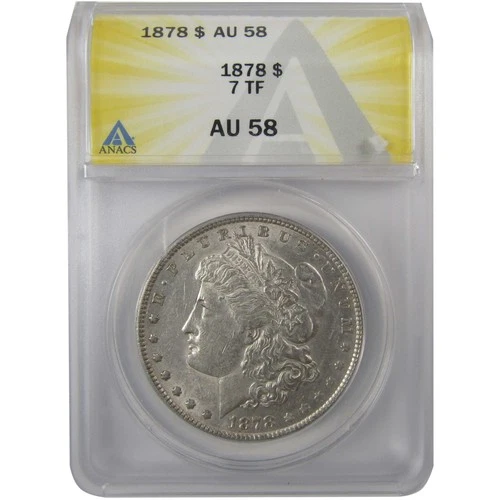 1878 7TF Rev 78 Morgan Silver Dollar AU 58 ANACS $1 Coin SKU:I24925