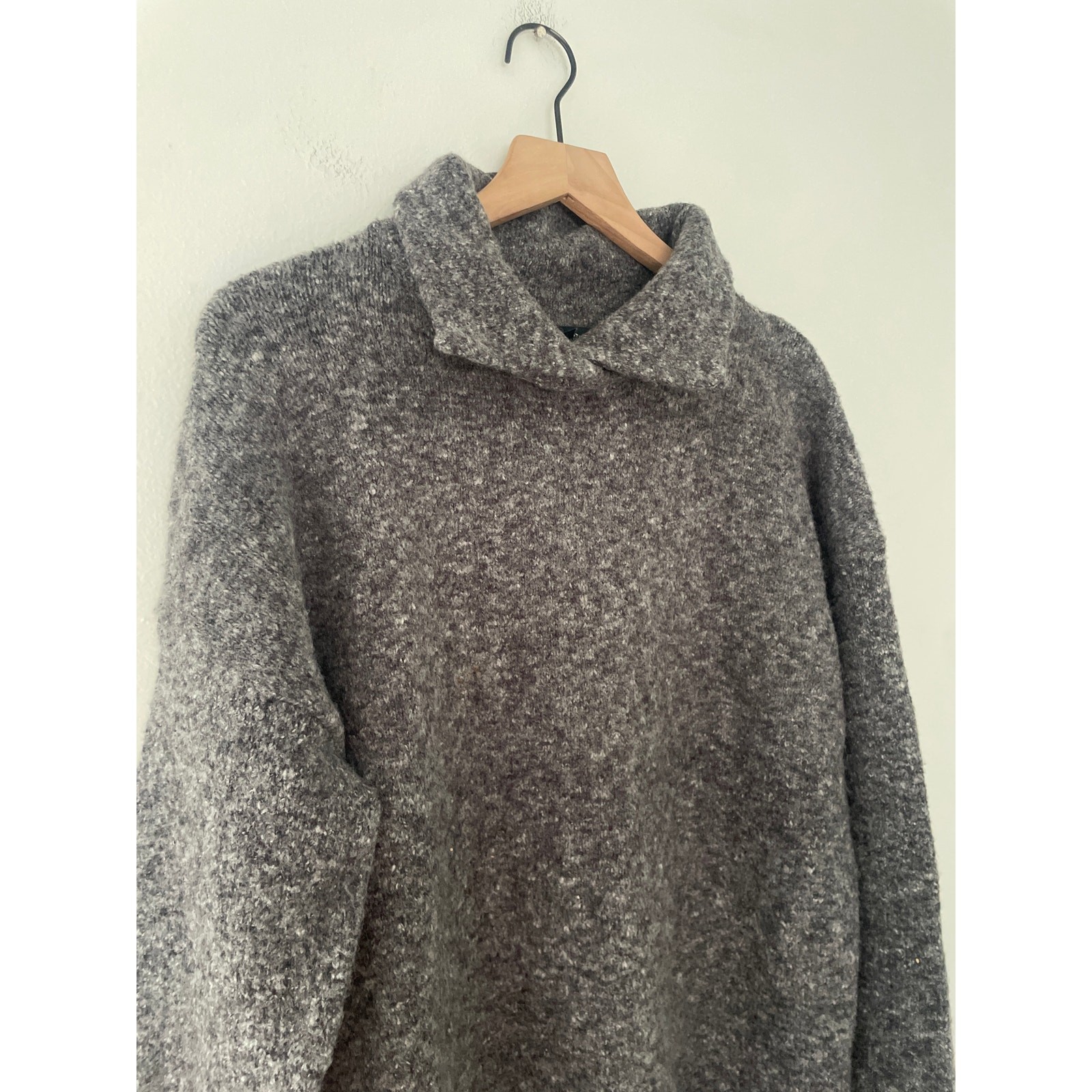 French Connection Gray Wool Collared Sweater Medi… - image 2