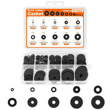 143Pcs Flat Rubber Washers Assortment Kit, 10 Sizes 7/10/12/16/18/20/22/25/28/30
