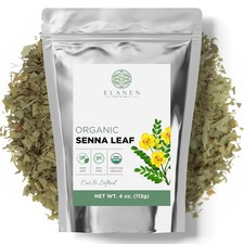 Organic Senna Leaf 4 oz. 113g, USDA Certified Organic Senna Tea Leaves, Alexa...
