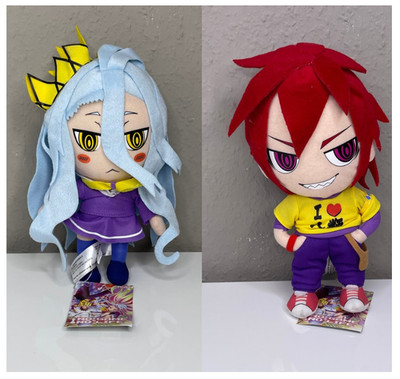 !!! 2x Set No Game No Life Plüschpuppen Shiro und Sora Anime Figur ca 20cm !!!