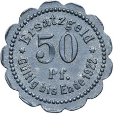 Stettin Pomerania - Szczecin - Poland - 50 Pfennig 1920 Zinc - Emergency Coin