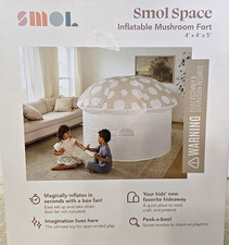 NWB SMOL Air Fort Inflatable Mushroom Camping Fort Indoor Use Creativity Play