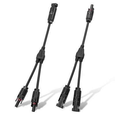 ECO-WORTHY Solar Connectors Y Branch Parallel PV 1 Pair M/FF and F/MM, black 