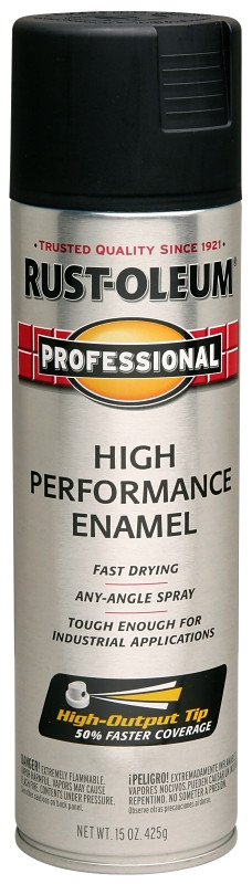 RUST-OLEUM 239107 Enamel Spray Paint, Semi-Gloss, Black, 15 oz, Aerosol Can