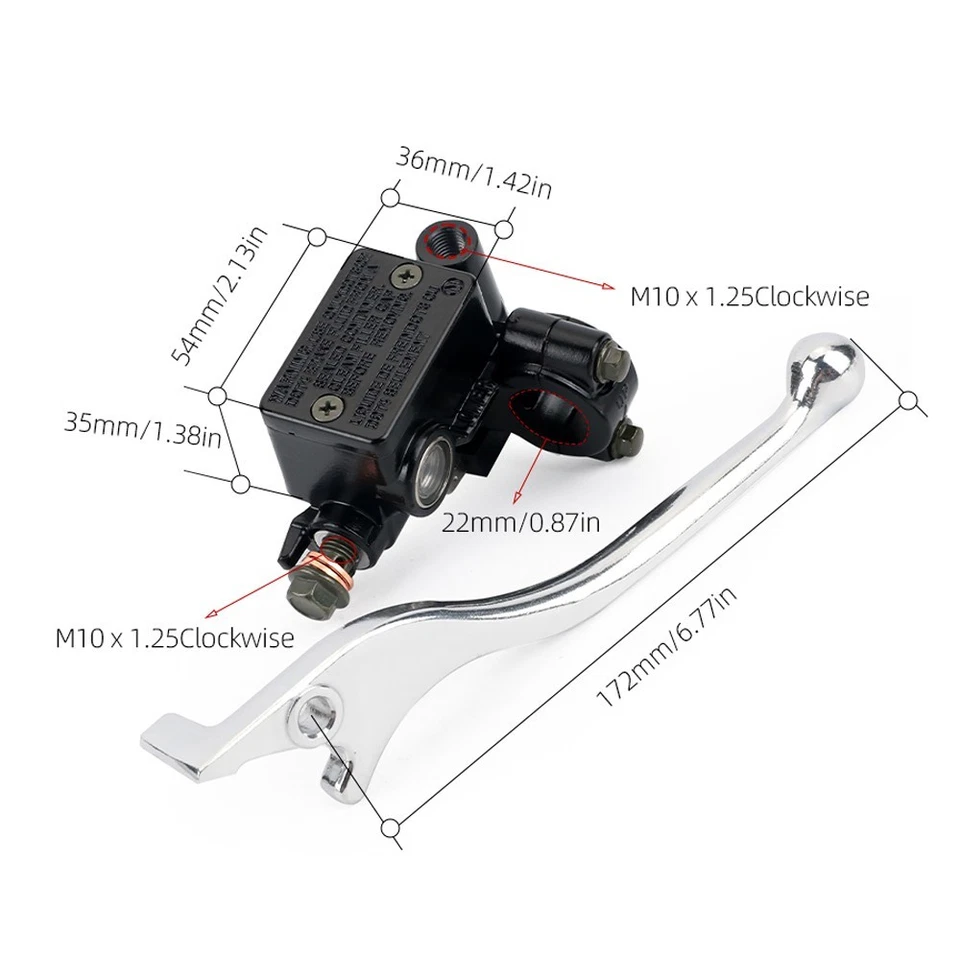 Cilindro maestro de freno delantero con palanca para Kawasaki KLX140/140L/140G/140R L/140R F Foto 2 de 4