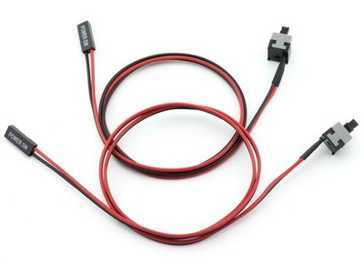2 PCS PC Power Button ATX Desktop Motherboard On/Off/Reset Switch Cable 50cm