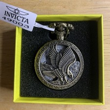 Invicta Vintage Liberty Pocket Watch 49003 New in Box 47mm Bronze w/chain