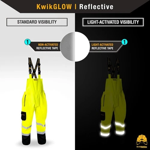 Yellow Class E Hi Vis Waterproof ANSI OSHA Safety Rain Bibs Rain Gear Overalls image 4