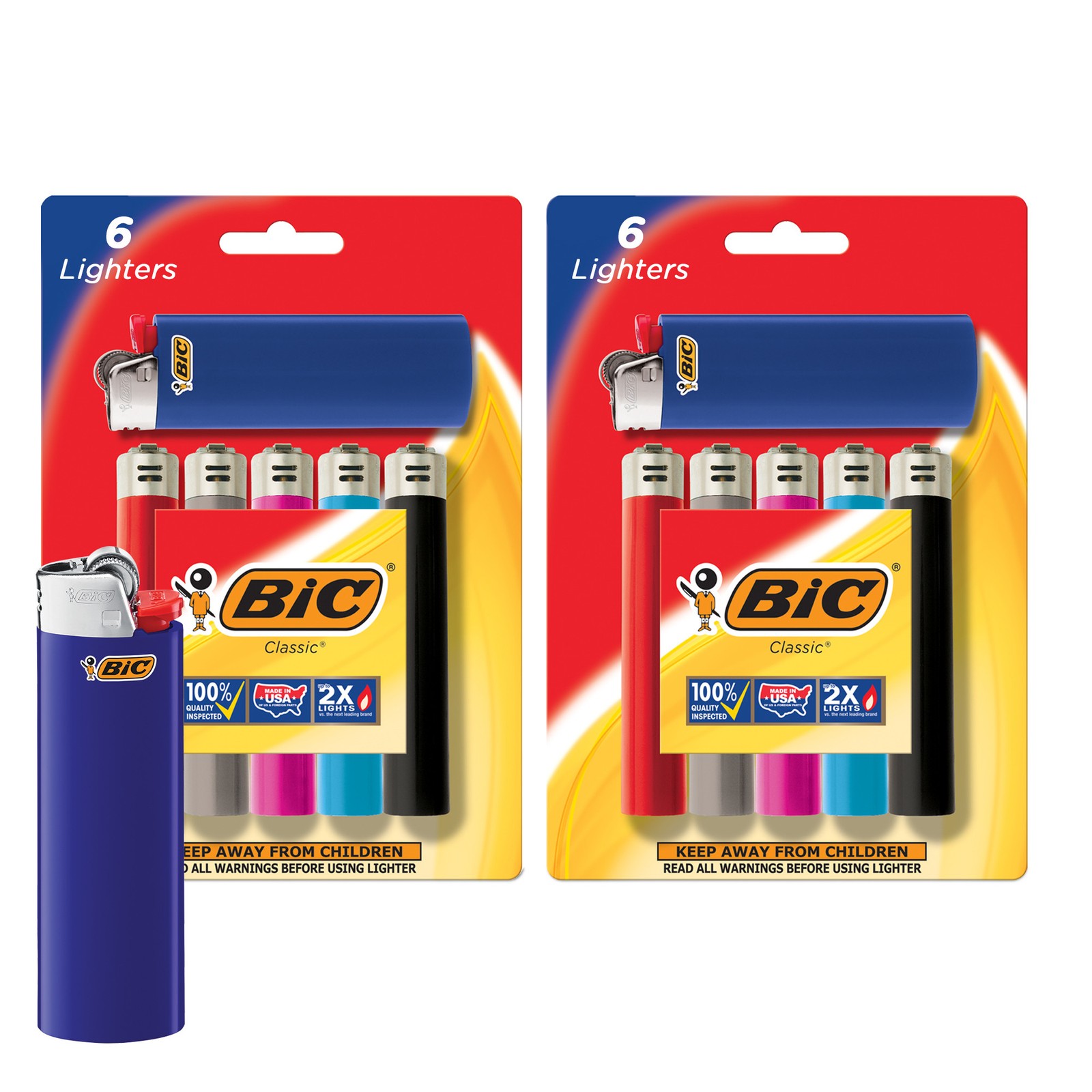 S, Assorted Colors, 12-pack Of Lighters (packaging May Vary)