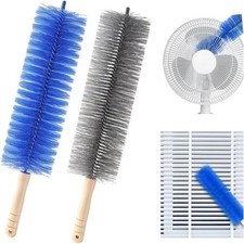 Wooden Hanlde Fan Cleaning Brush Microfiber Bendable Fan Duster Washable Cleaner