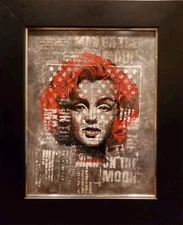 ✔Original Acrylic Art. "Crimson Icon". The Portrait of Marilyn Monroe