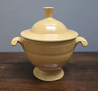 Vintage Fiesta - Sugar Bowl w/Lid, Scroll Handles in Yellow (1939-1969) - EUC