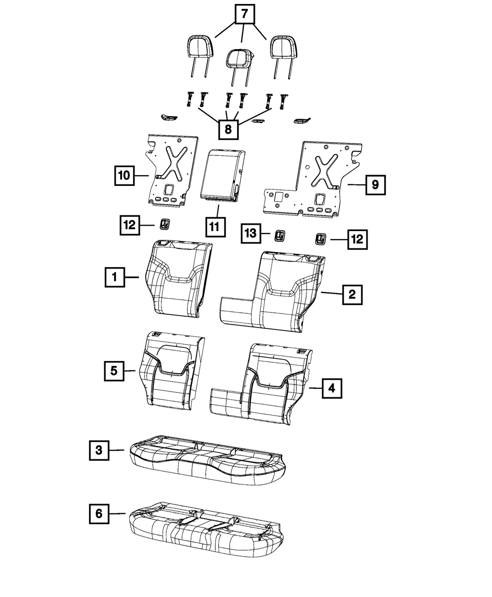 Genuine Mopar Rear Headrest Center 6EN06PS4AA