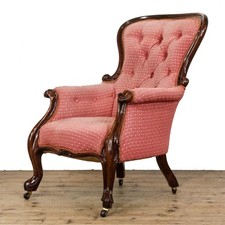 Antique Victorian Upholstered Armchair (M-6709)