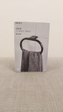 Next Black Oslo Towel Rail Ring/bathroom Washroom Toilet Towel Holder Rack New