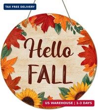 Autumn Decorations for Home Hello Fall Door Decor Sign Wall Decor