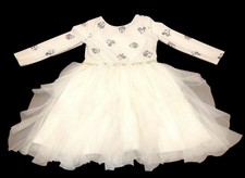 Disney Junior Girls Long Sleeve Cream Minnie Tutu Dress 5 Toddler