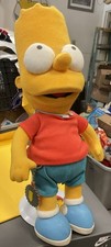 The Simpsons Bart Simpson Plush Doll on Stand 12 Inches Tall 2002 Applause Toy