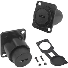 2PCS USB 3.1 Type C Panel Mount Coupler, D-Type Module USB C Pass Through Con...