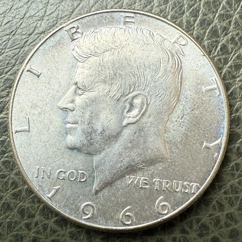 1966 Kennedy Half Dollar 40% Silver Coin AU