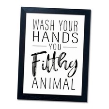 Bathroom Quotes Wall Decor, Black and White Bathroom Wall Art, 10"L x 8"W J001