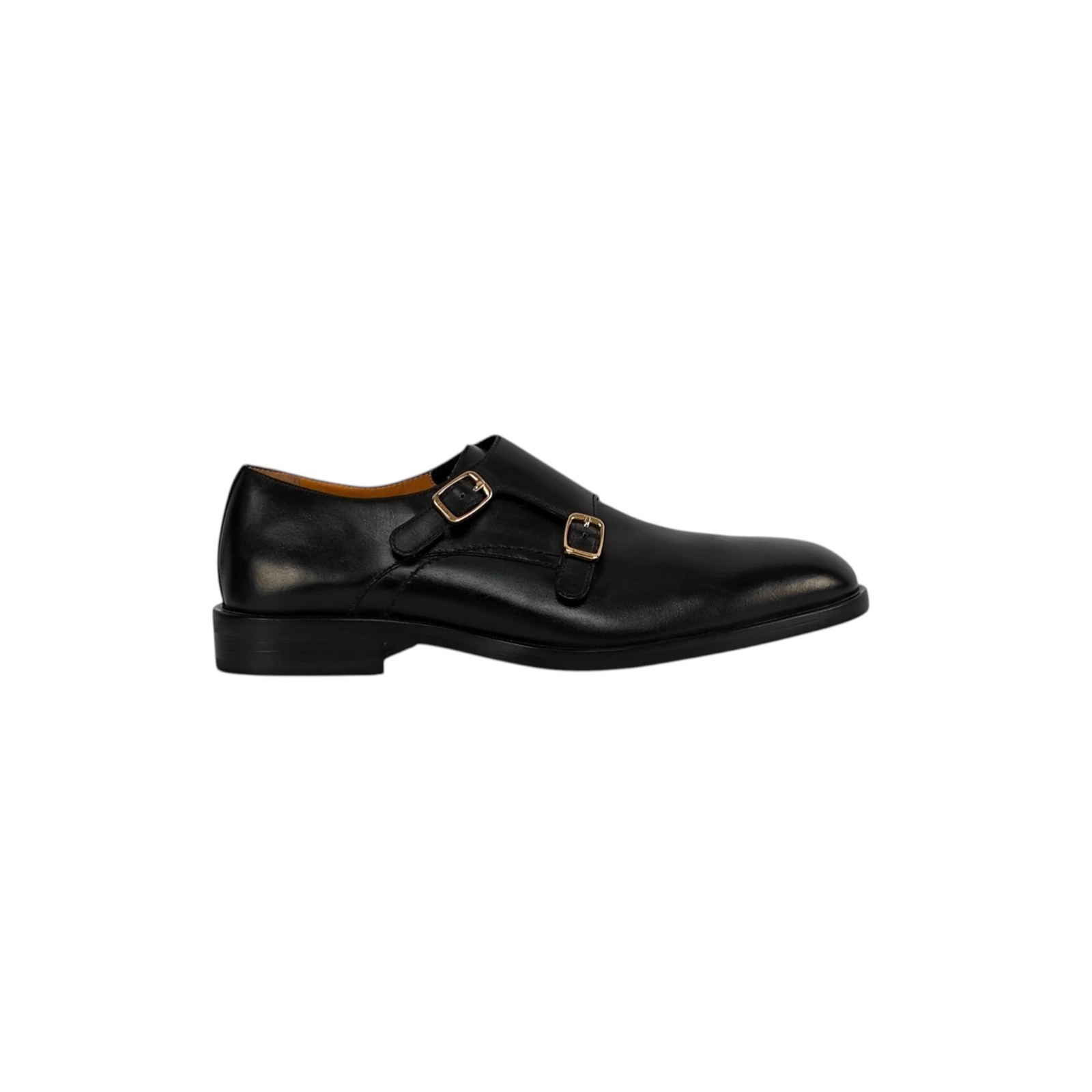 Zapatos Monk Doble Con Hebilla Negros Lux De Piel 1250$ 8 UK / 9 US / 42 IT