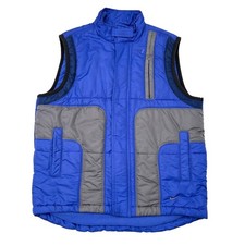 Vintage Y2K Nike Vest Youth Size Medium Blue Paneled Puffer White Tag Outerwear