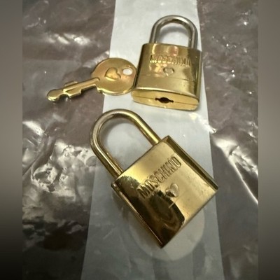 Moschino Gold Heart Padlock and Key