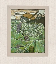 Whimsical Crystal Mermaids with Ocean & Sunset Wall Art