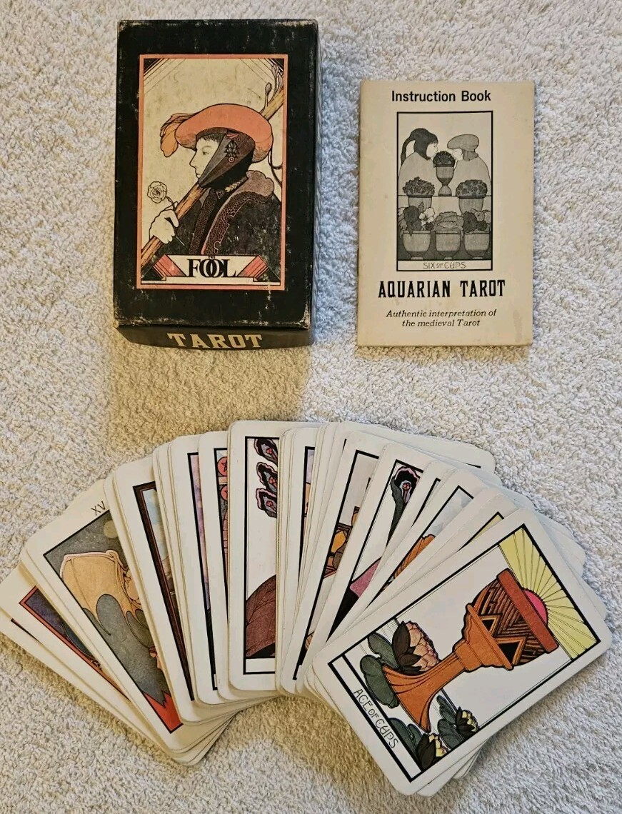 Vintage 1975 Aquarian Tarot 78 Card Deck & Book Morgan Press Vintage 1975 Aquarian Tarot 78 Card Deck & Book Morgan Press