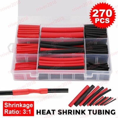 270PCS Marine Heat Shrink Tubing Kit, 3:1 Ratio Dual Wall Adhesive Glue Lined